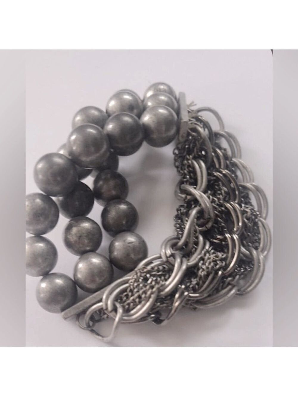 Gorgeous sliver tone bracelets with stretch.